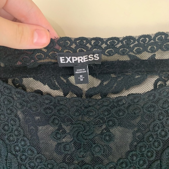 Express crochet embroidered mesh tunic top - Picture 6 of 9